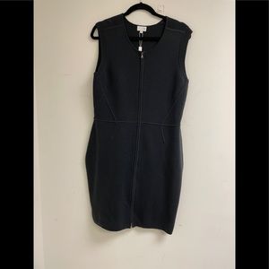 TSE Zip Front Tank Dress-Coal